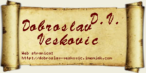 Dobroslav Vesković vizit kartica